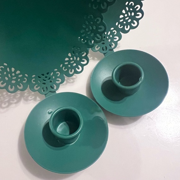 Green Candle Stick Holders (2) New - Picture 4 of 4